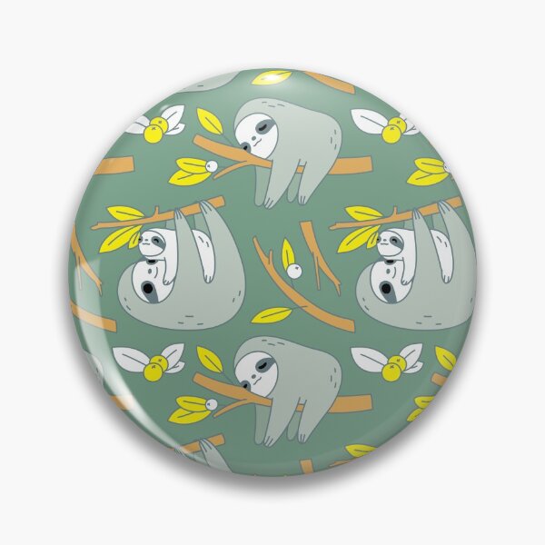 Item preview, Sloth Pattern in Green  designed and sold by Miri-Noristudio.