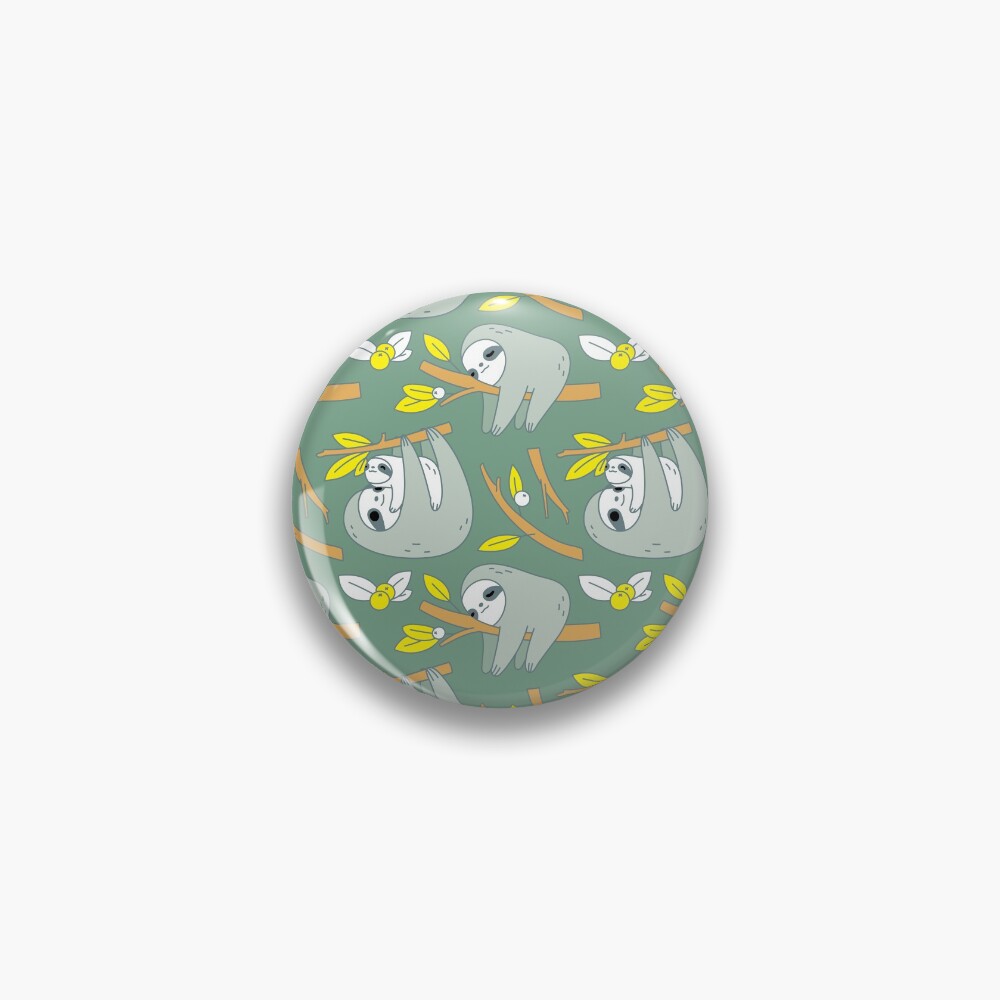 Sloth Pattern in Green Pin