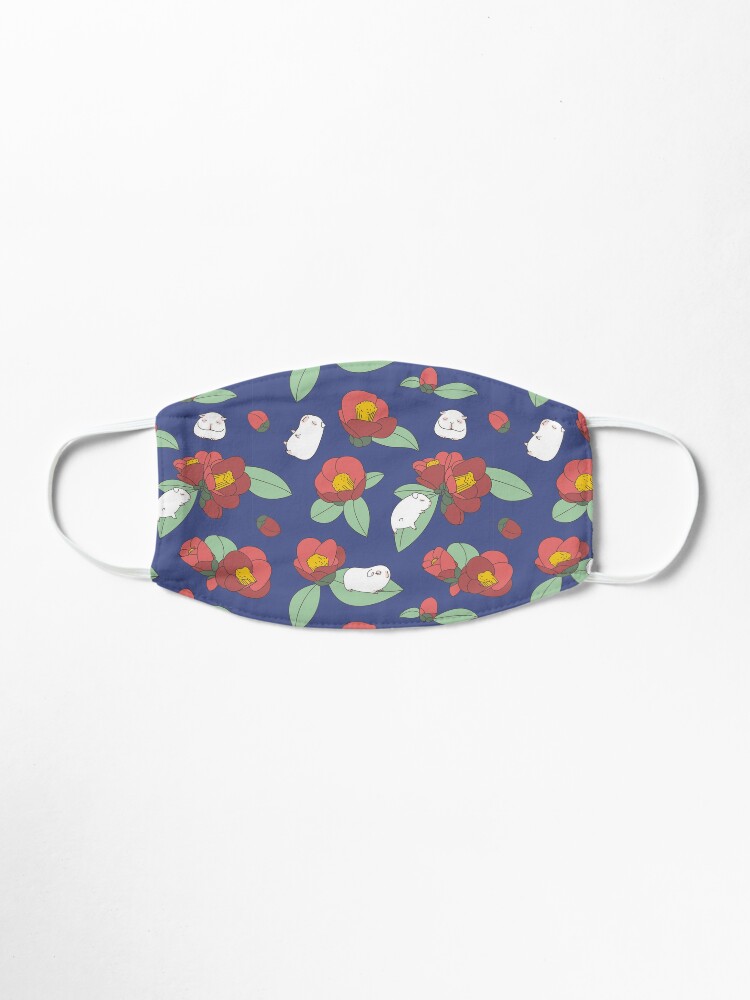 Alternate view of Japanese Camellia and Albino Guinea Pig Pattern Mask