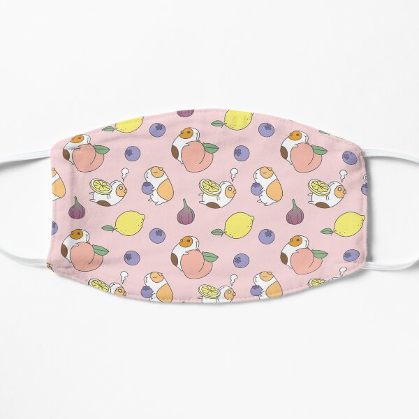 Guinea pigs with fruits pattern Flat Mask