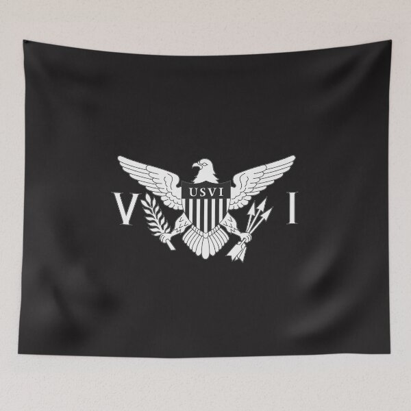 Item preview, USVI Flag Black & White   designed and sold by Local-Crew.
