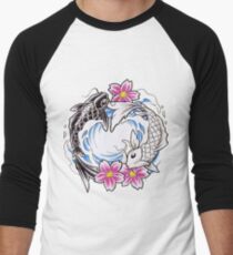 Yin Yang Chinese Koi Fish T-Shirt Men's Baseball ¾ T-Shirt