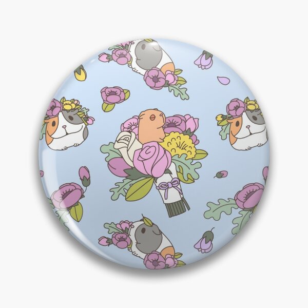 Item preview, Flowers and Guinea pig pattern, spring floral Pattern  designed and sold by Miri-Noristudio.