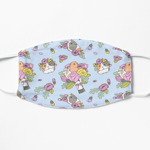Flowers and Guinea pig pattern, spring floral Pattern Mask