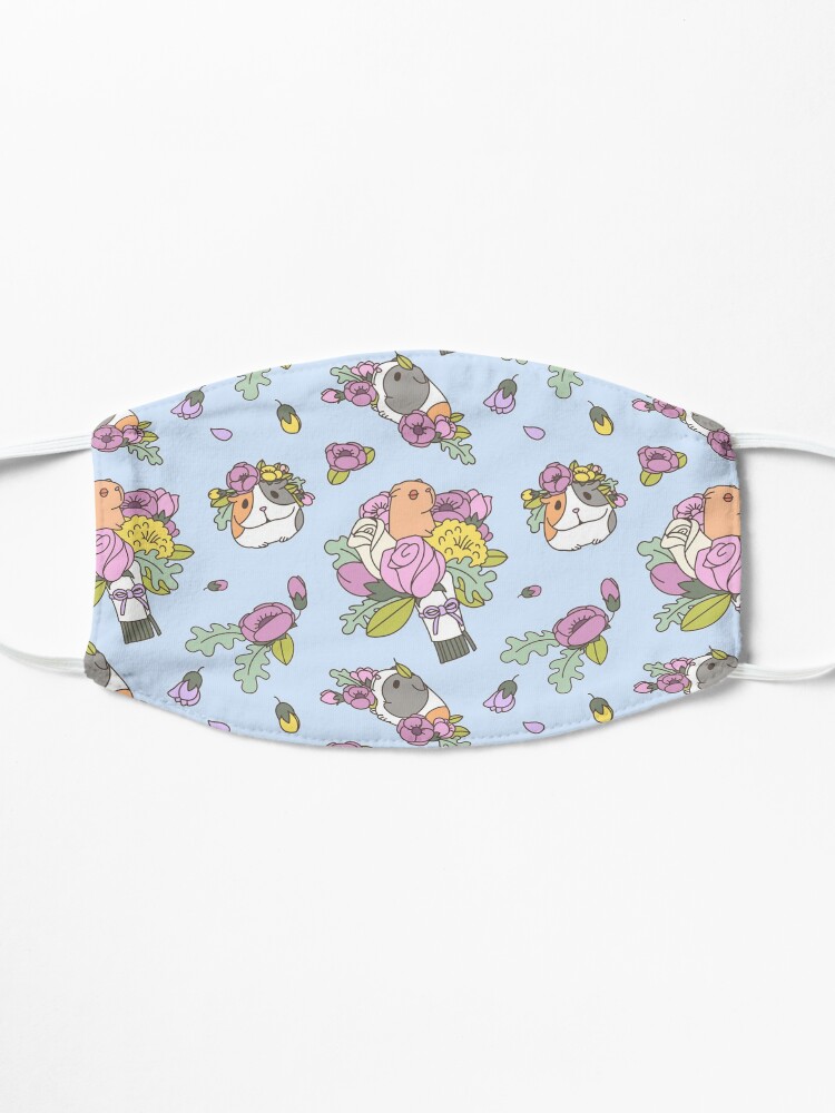 Alternate view of Flowers and Guinea pig pattern, spring floral Pattern Mask