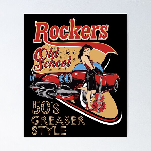 Rockabilly Pin Up Girl Vintage Classic Rock and Roll Music Sock Hop Rocker  Poster for Sale by MemphisCenter | Redbubble