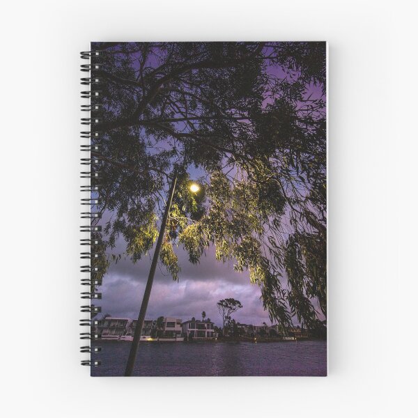 Item preview, The street light behind the trees with colourful sunrise at Delfin Island West Lakes designed and sold by jiashu xu.