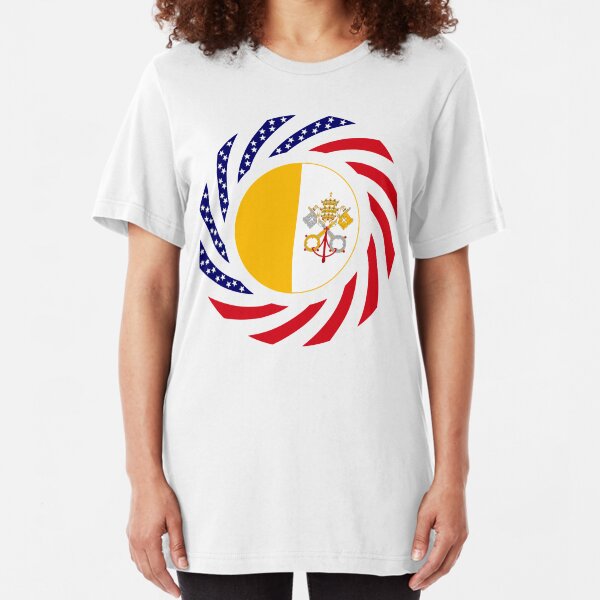 Catholic Murican Patriot Flag Series Slim Fit T-Shirt