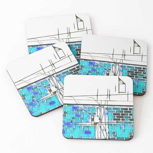 Item preview, blue and dark blue brick building  designed and sold by Mrvell.