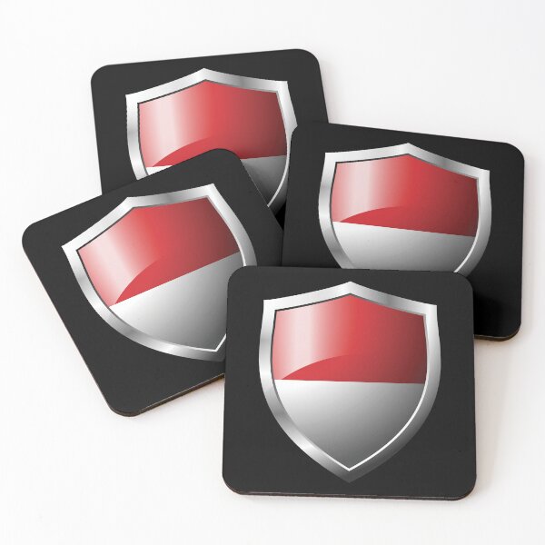 Item preview, Strong Monaco Flag Shield Country designed and sold by HelloFromAja.
