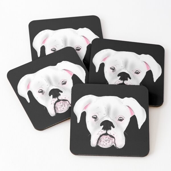 Item preview, WHITE BOXER DOG PUPPY POLLY  designed and sold by GIVENGRACE.ART.