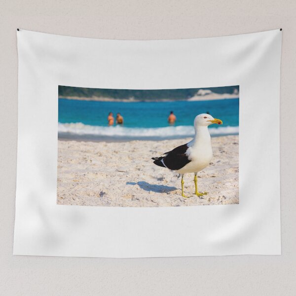 Item preview, Seagull over beach sand designed and sold by julioricco.