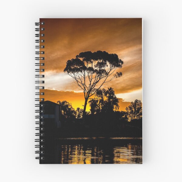Item preview, Golden Colour Sunset and gumtree with refractions in river water designed and sold by jiashu xu.