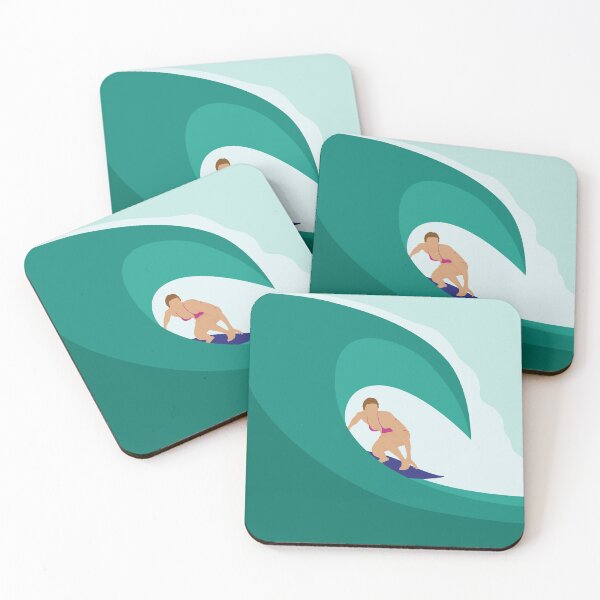 Item preview, Surfer Girl Getting Barreled - Seafoam Green designed and sold by TheSaltSirens.