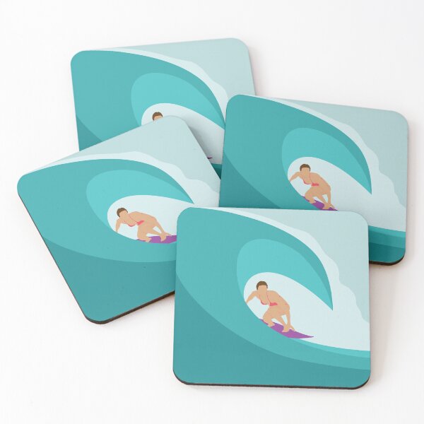 Item preview, Surfer Girl Getting Barreled - Aqua designed and sold by TheSaltSirens.