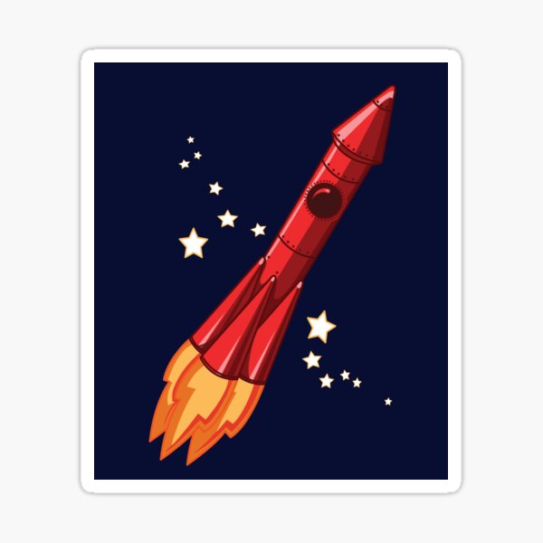 red rocket to the stars Sticker