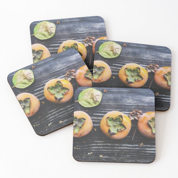 Item preview, persimmons on the wooden table designed and sold by Mrvell.