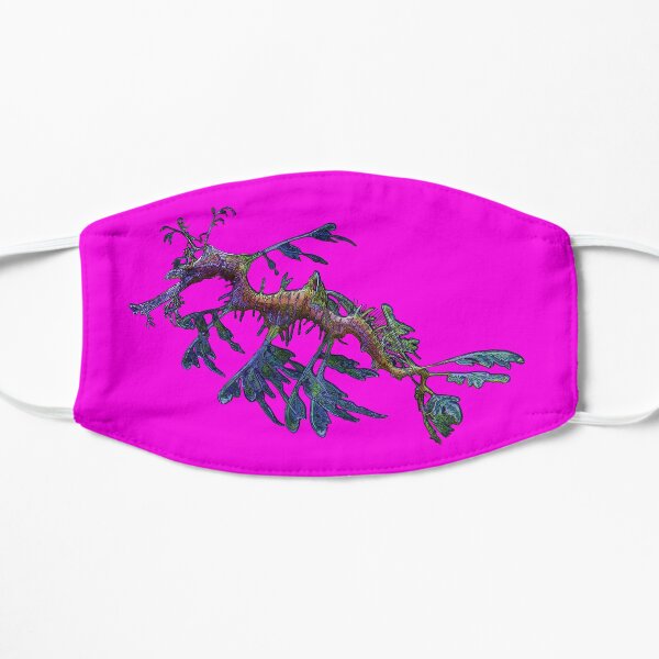 Leafy Sea Dragon on Hot, Candy Pink by Amanda M Lucas Flat Mask