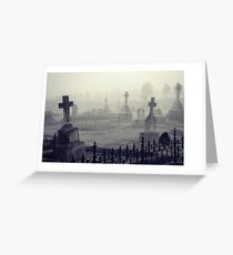fog in the graveyard Greeting Card