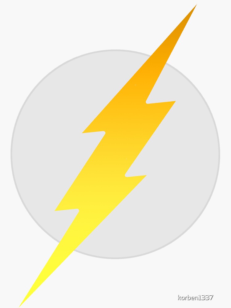 Discover Lightning Bolt Circle Sticker