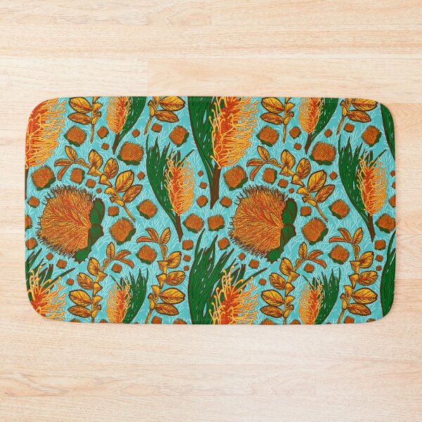 Item preview, Blue and Orange Native Australian Floral Pattern - CreateArtHistory designed and sold by Annalee Beer.