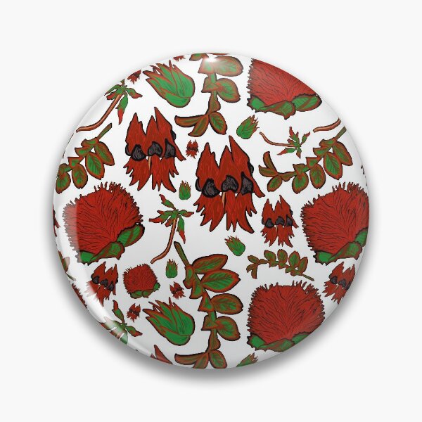 Item preview, Native Australian Florals - Red and Green - Banksia and Sturt Desert Pea - CreateArtHistory designed and sold by Annalee Beer.