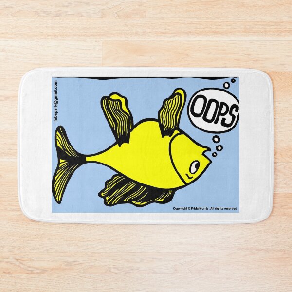 Item preview, OOPS upside down fish funny cartoon designed and sold by FabSpark.