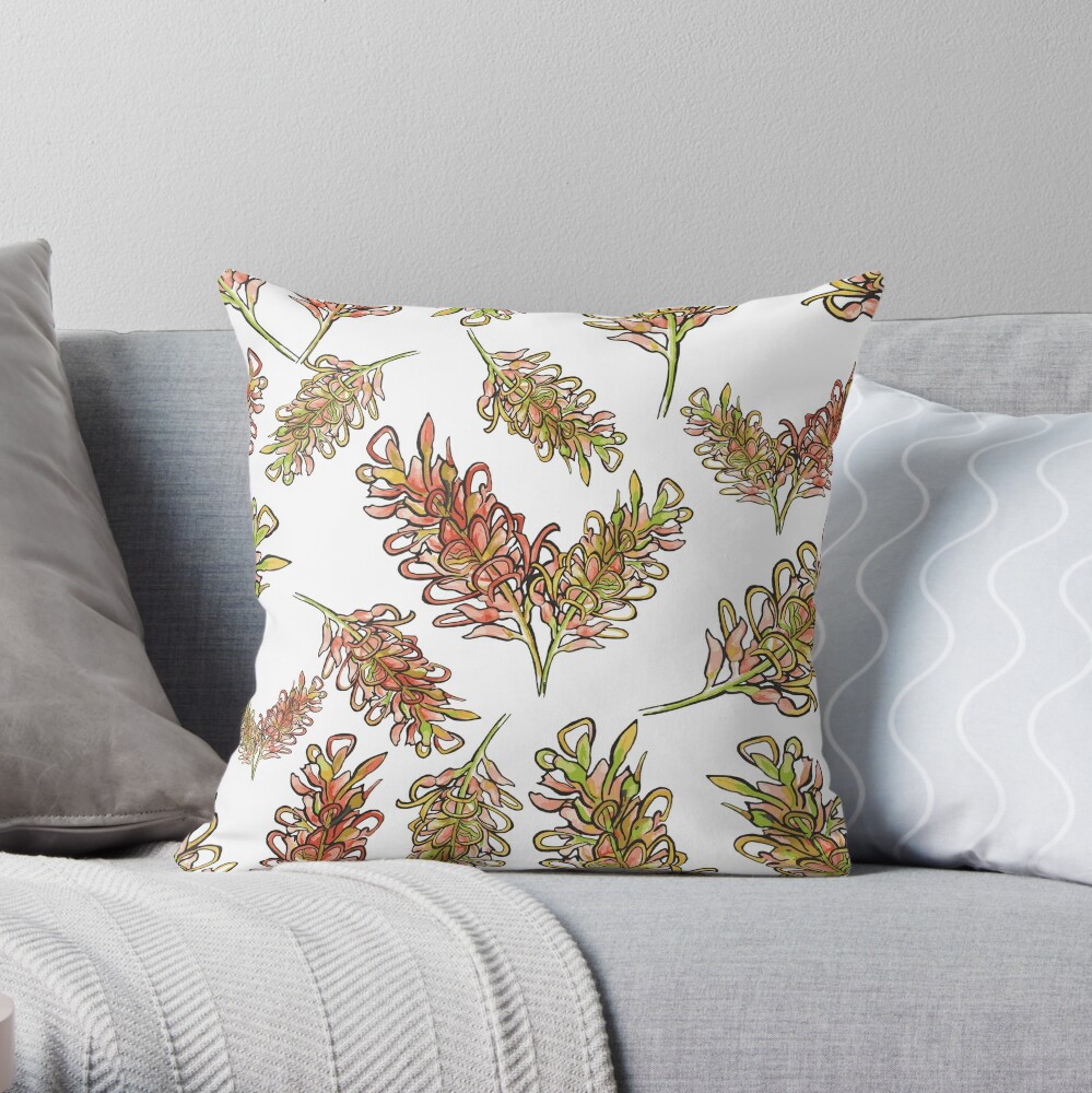 Multicolor AnnieBCreative Beautiful Australian Native Floral Print Throw Pillow 18x18 