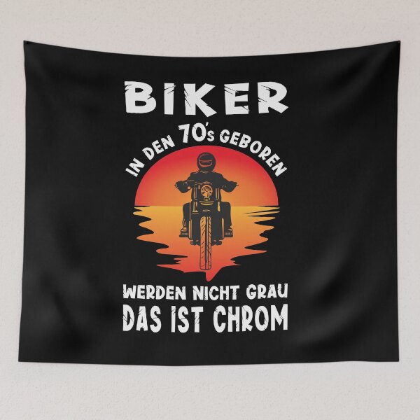 Item preview, Motorcyclist gift biker saying 70s born designed and sold by SiRaGeckoDesign.