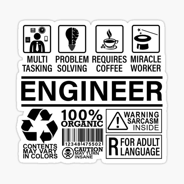 Item preview, ENGINEER ORGANIC WARNING sarcasm problem coffee designed and sold by WeeTee.