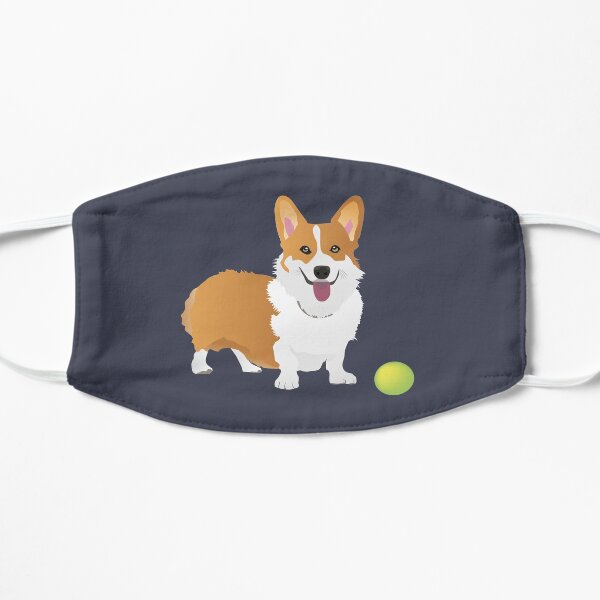 Corgi Dog with a Green Ball Mask