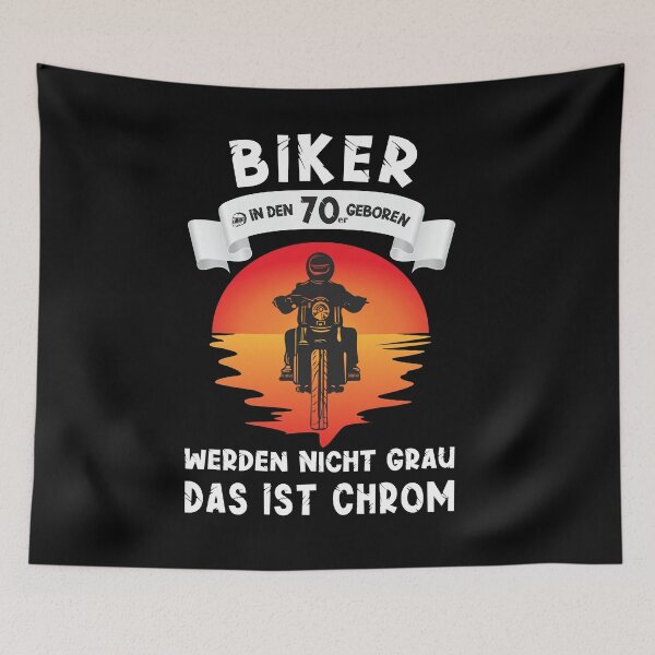Item preview, Motorcyclist gift biker saying 70s born designed and sold by SiRaGeckoDesign.