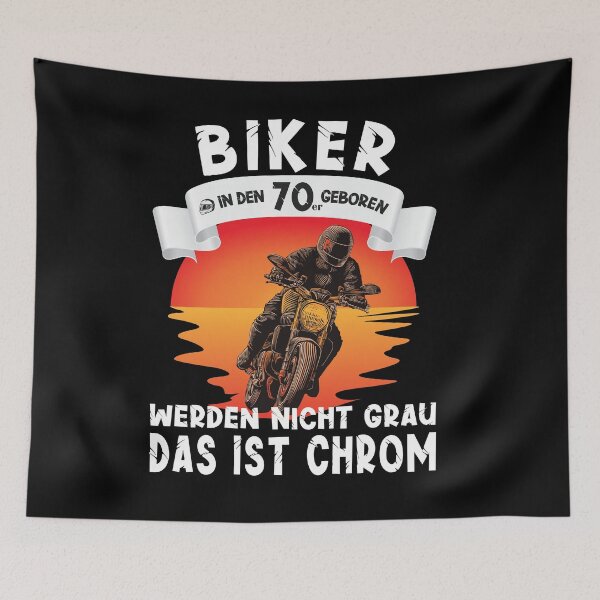 Item preview, Motorcyclist gift biker saying 70s born designed and sold by SiRaGeckoDesign.