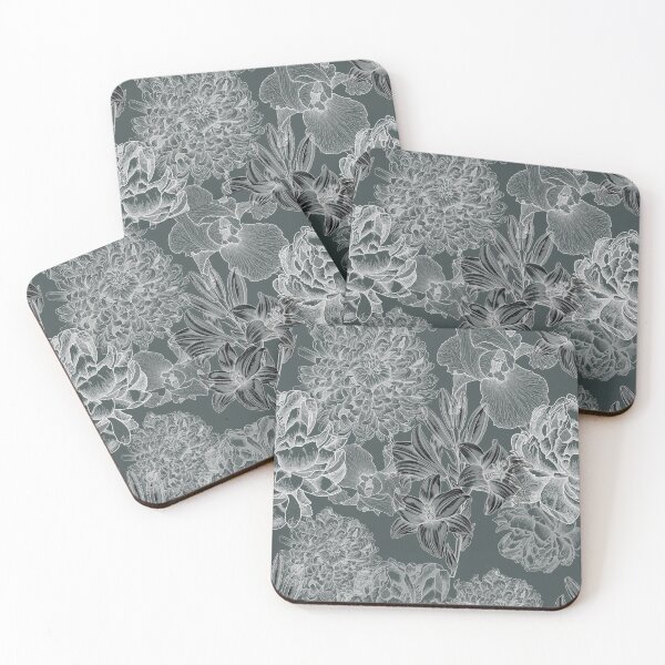 Item preview, Engraving flowers in the green background designed and sold by agakubish.