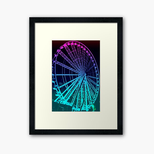 Pastel Brisbane City - Wheel of Brisbane Framed Art Print