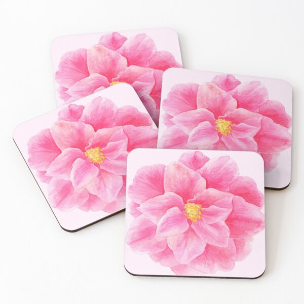Item preview, Camellia pink watercolor flower designed and sold by Sarah Trett.