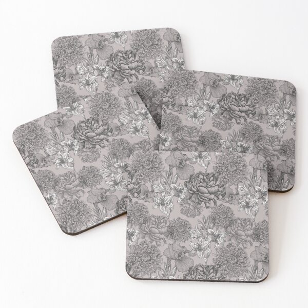 Item preview, Engraving flowers in the mocca background designed and sold by agakubish.