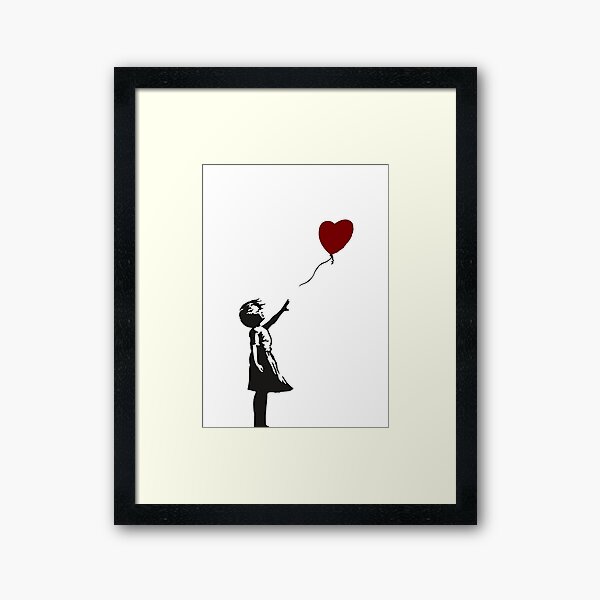 Banksy - Girl with Balloon Heart Framed Art Print