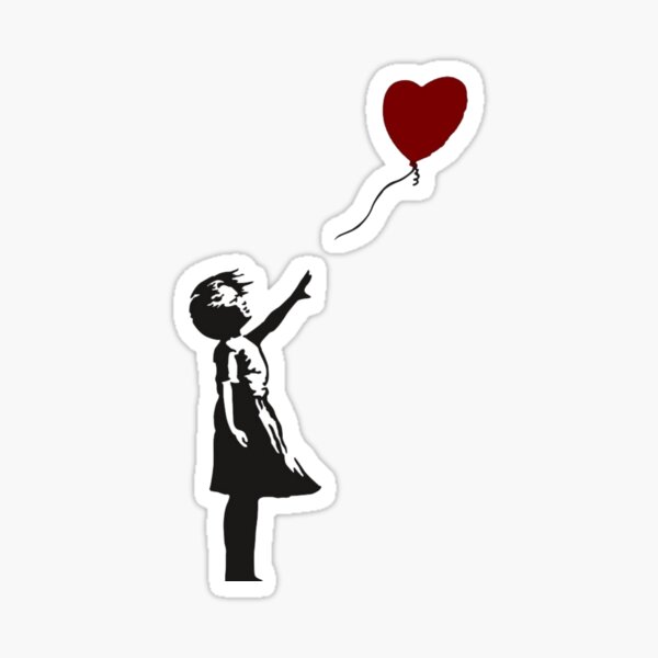 Banksy - Girl with Balloon Heart Sticker