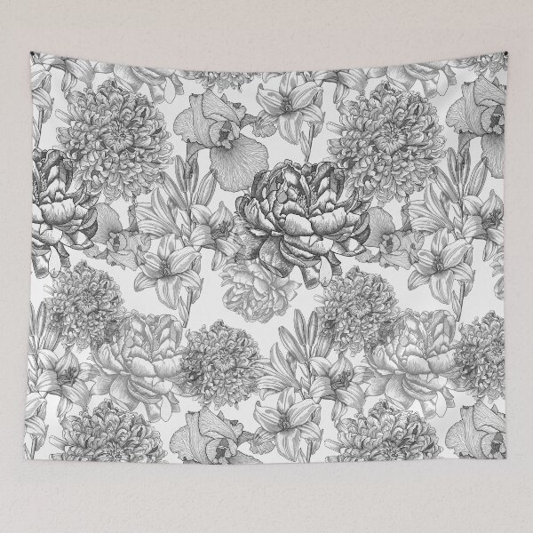 Item preview, Engraving flowers pattern designed and sold by agakubish.