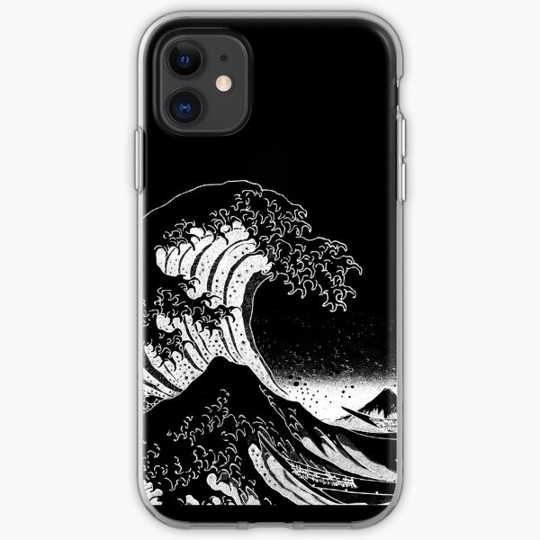Black & White Hokusai Great Wave iPhone Soft Case
