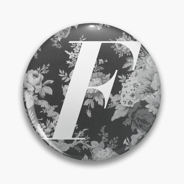 Artikelvorschau, F-Buchstabe, Vintages Alphabet - Botanisches Monogramm - Anthrazitgrau entworfen und verkauft von mydoodlesateme.