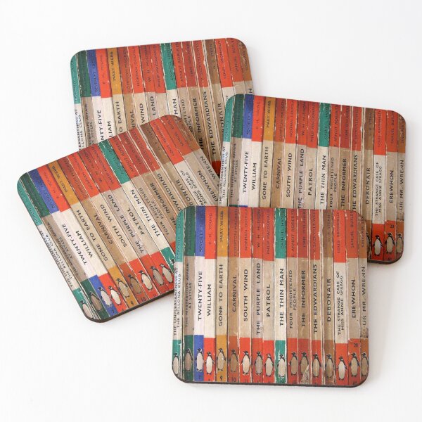 Classic Vintage Penguin Book Art Coasters (Set of 4)