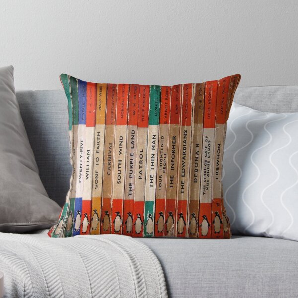 Classic Vintage Penguin Book Art Throw Pillow