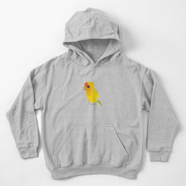 Cute yellow peach faced lovebird Kids Pullover Hoodie