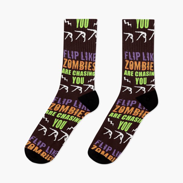 Item preview, Funny Halloween Based Gymnastics Design Flip like Zombies are Chasing You designed and sold by LGamble12345.