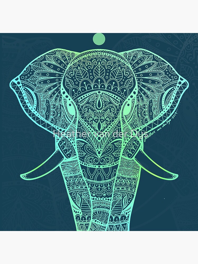 Elephant Mandala | Dark Navy by vanderdys
