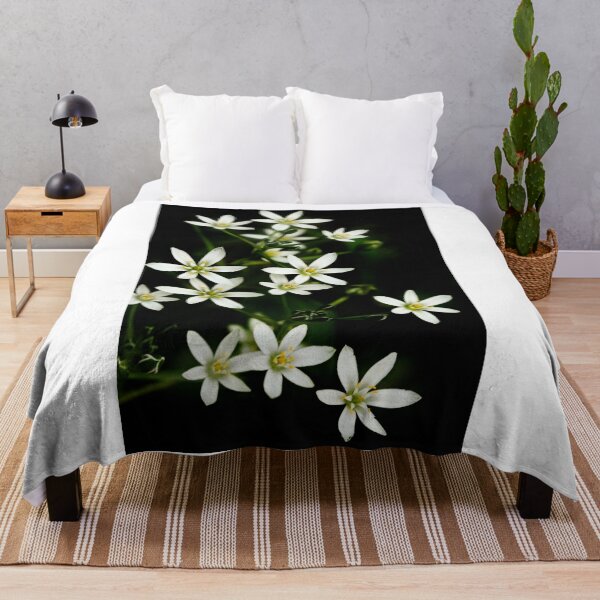 Item preview, Small white flowers on black background designed and sold by olena2552.