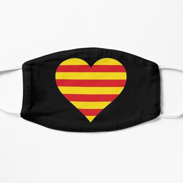Catalogne Catalan drapeau coeur drapeau Barcelone Masque sans plis
