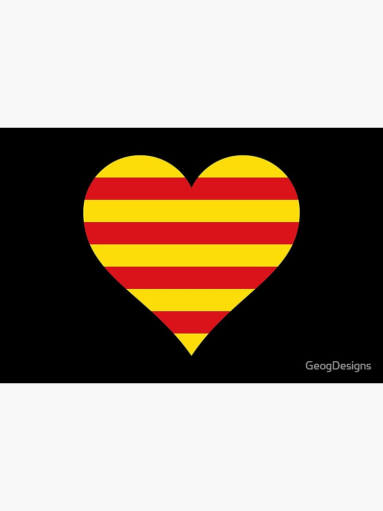 Flag Spanish-catalan heart, white background